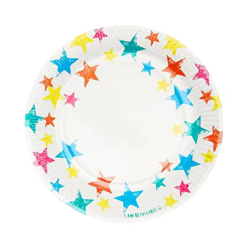Colorful Star Party Tableware Paper Plates