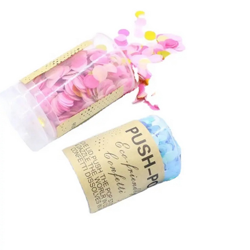 5pcs/set Push Pop Boy Girl Confetti Poppers for Wedding Happy Birthday Flower Mix Paper Mini Round Confetti Party Decoration