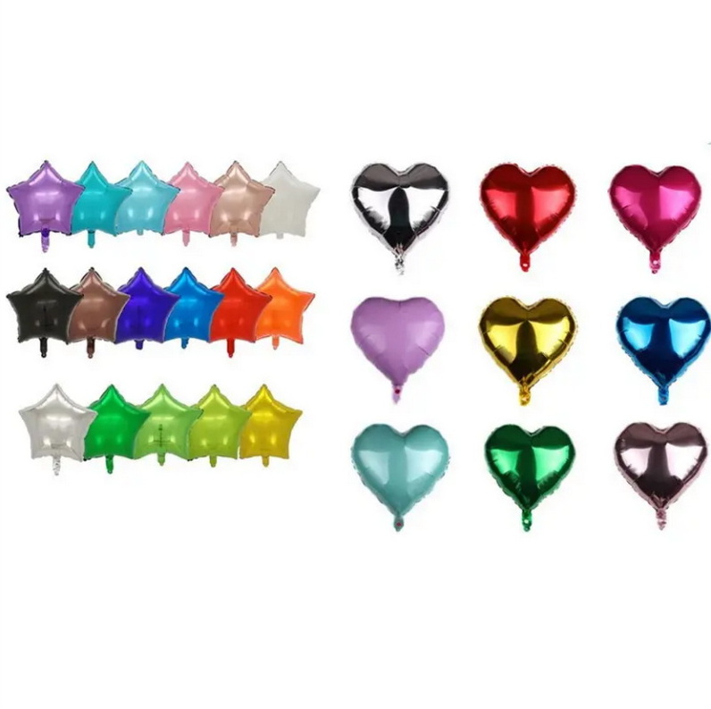 Wholesale 18 inch star shaped heart shaped foil balloon for wedding happy birthday party Valentine's Day decoration balloon