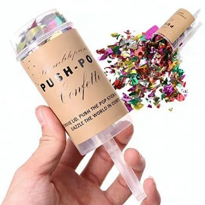 Wedding and Party DIY Push Pop Confetti Container Boxes with Multi colored Paper Wedding Push Pop Confetti Cannon