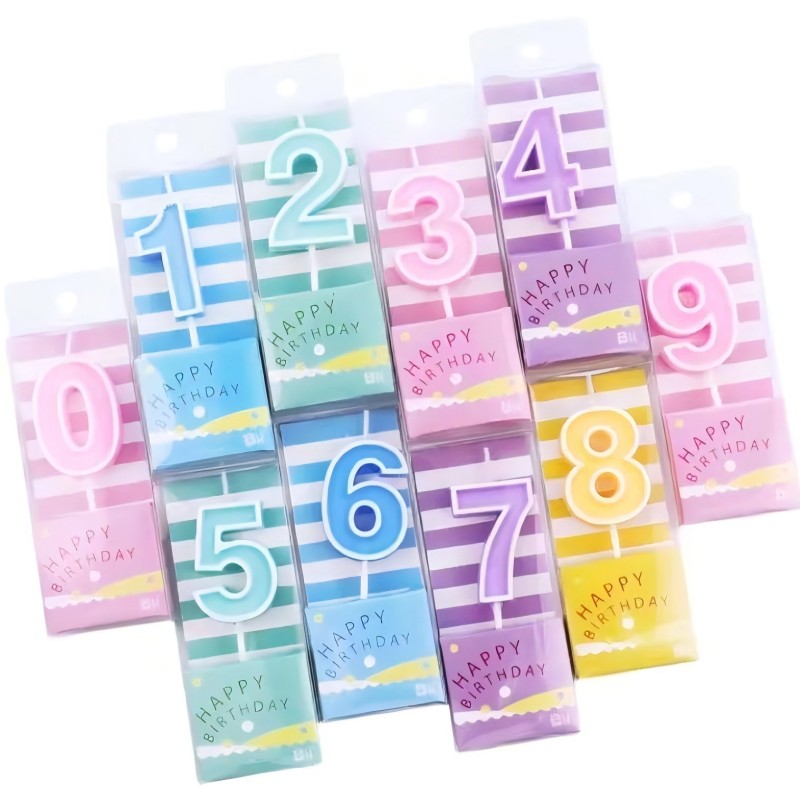 Factory direct color digital candles birthday age candles Cake Decorating Supplies Color Number Candles