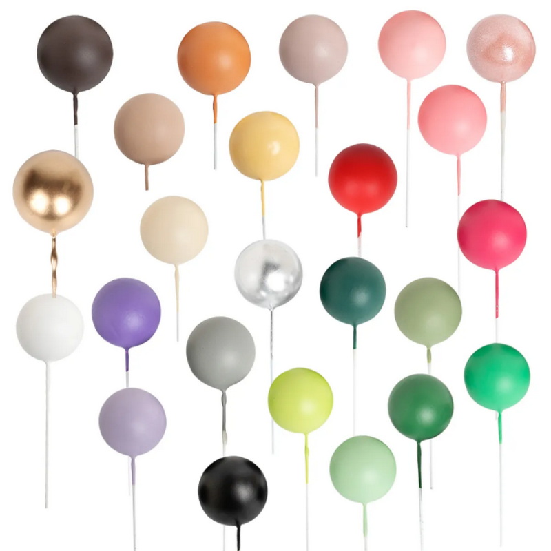 20 Pcs Ball Cake Topper Decorations Cake Decorations for Wedding Birthday Cake Decorations