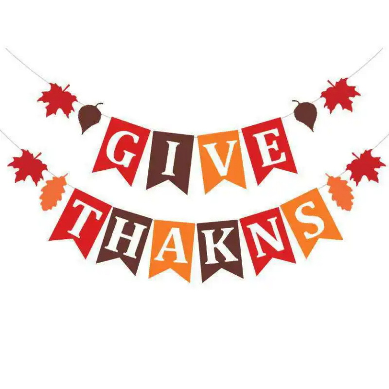 Thanksgiving Party decoration pull flag Maple Leaf Pull flower Autumn holiday party banner wholesale customization