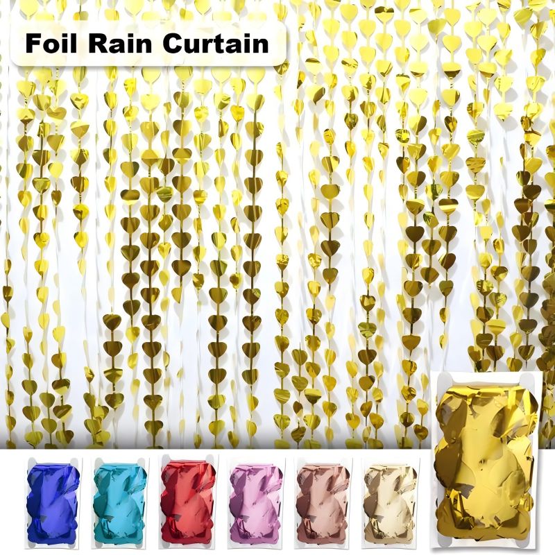 Foil Curtain New Design Background Tassel Curtain Party Metallic 2x1m Tinsel Foil Fringe Rain Curtain