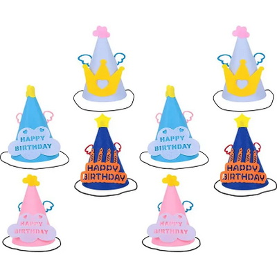 Children's Birthday Hat Party Supplies Cute Kids Baby Birthday Crown Felt happy Birthday Hat for kids