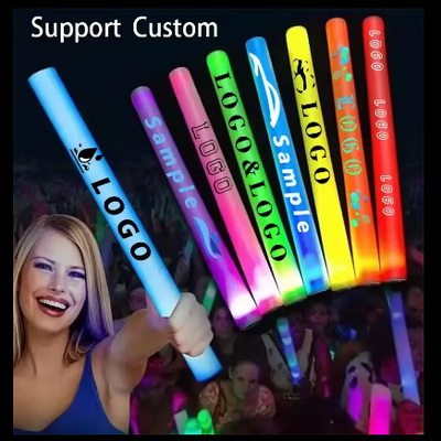 Nicro Festival Concert Cheer Up Props Luminous Glow Sticks Bulk Printing Logo Neon Party Supplies Luminous Led Light Foam Stick