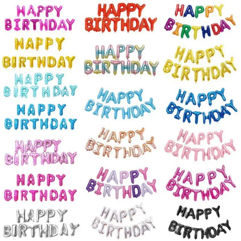 CY 20Colors 16 Inch Happy Birthday Foil Balloon Set Helium Wedding Party Decoration Balloon