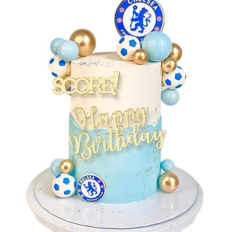 Football Player Score Cake Topper Happy Birthday Decoration Acrylic Cake Topper Wholesale for Birthday Party Celebration