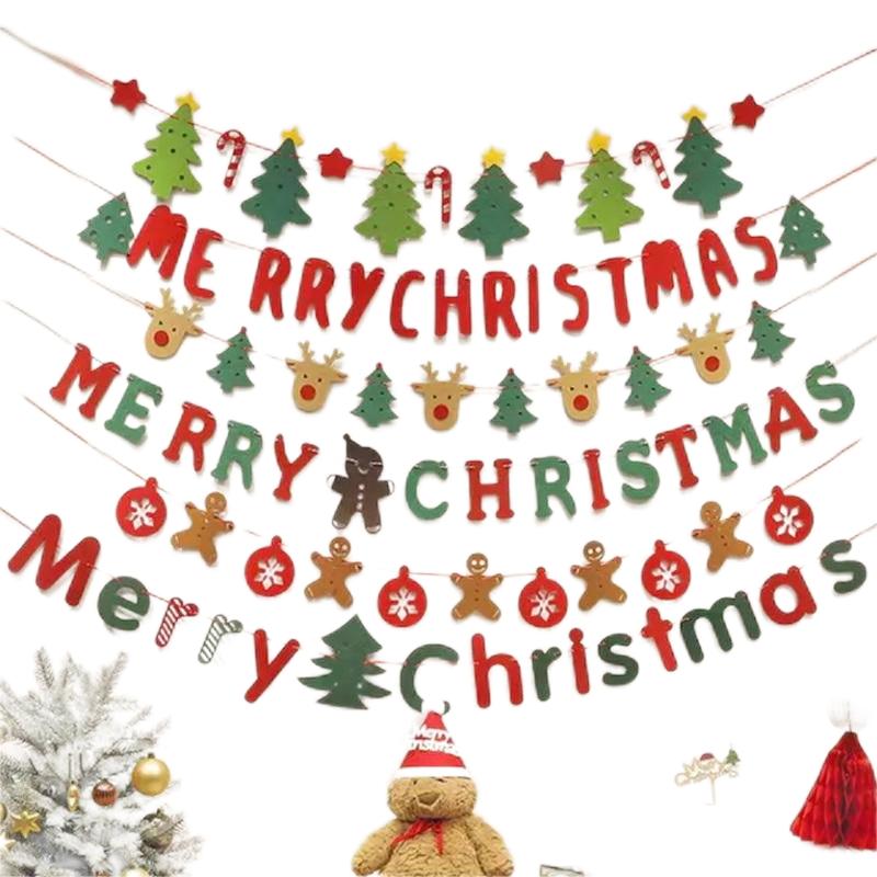 New Christmas Flag Party Banners Festive Decorations for Your Holiday Gathering