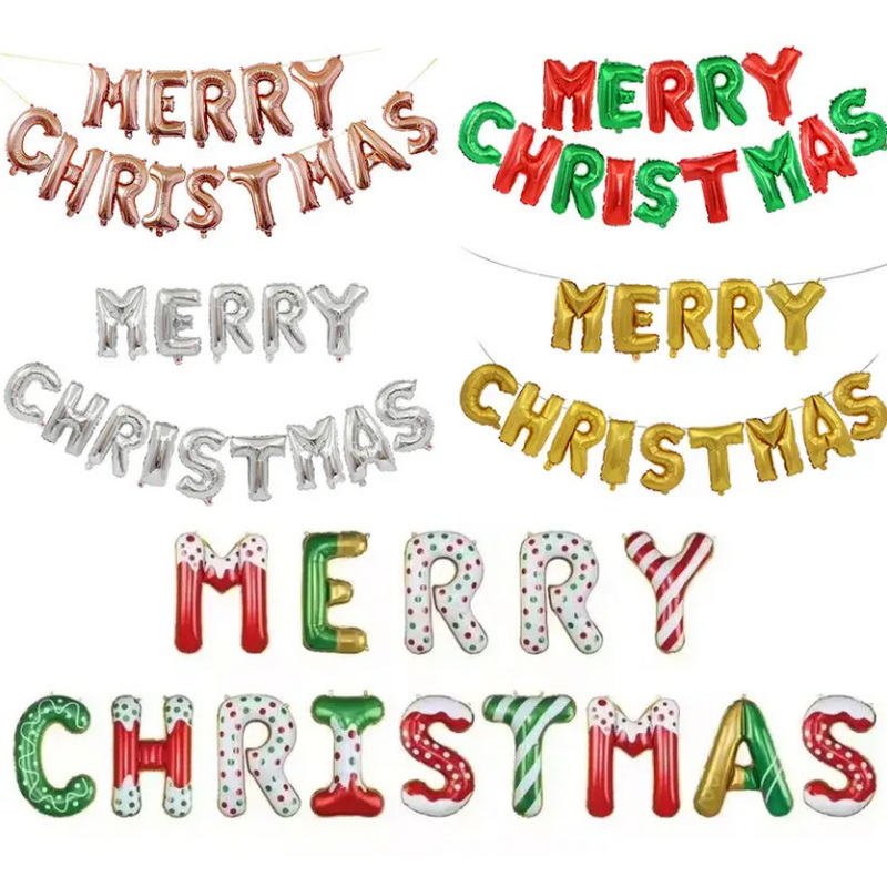 Christmas Party decoration Alphabet Balloon set merry christmas Aluminum Film balloon Merry Christmas