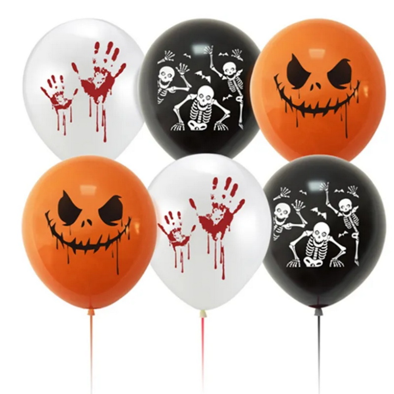 15PCS 12" Party Decoration Helium Orange Latex Balloon Happy Halloween Balloons Ghost Balloon for Halloween Decorations X4115