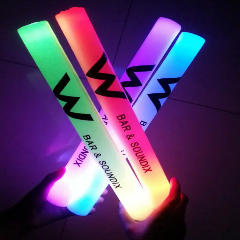 Custom LED Glow Foam Stick Cheap Led Baton Stick Foam Night Run Use Flashing Light Up Cheering Stick Led Foam Baton