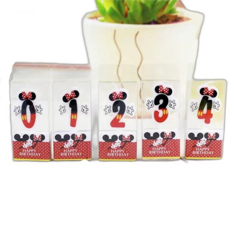 Low Moq Custom New Design Cute Cartoon Mickey Number Birthday Candles Cake Cup Candle Cake
