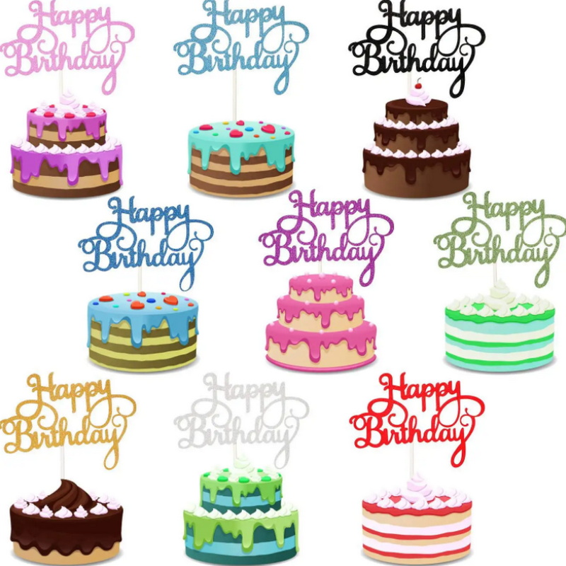 Happy Birthday Cake Topper First Birthday Cupcake Topper Cake Smash Candle Alternative Party supplier