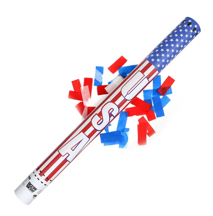 Fashion High Quality Party Supplies American Flag Confetti Popper Non Firework Confetti Cannon Celebration