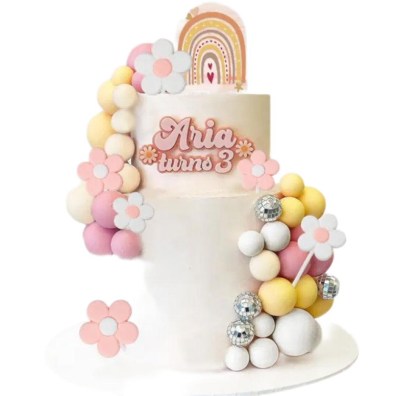 Boho Groovy Cake Topper For Cake Decorating Bohemian Groovy Wedding Party Supplies