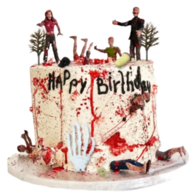17 PCS Zombie Cake Decoration Zombie Cake Toppers Zombie Figure Themed Party Decorations for Birthday Weeding Party Cake Decora