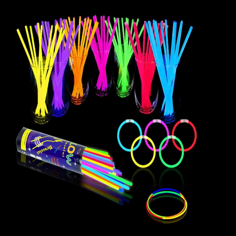 100 pcs/pack Party Fluorescence Light Glow Sticks Bracelets Necklaces Party Neon Glow Sticks Colorful Glow Stick Kids Toys