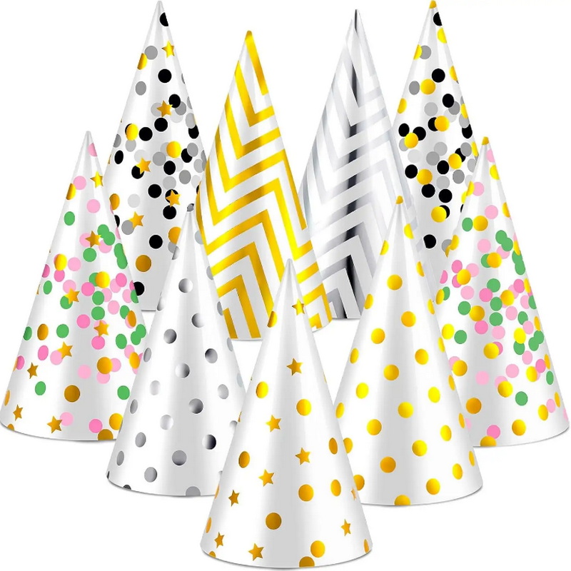 Birthday Hats for Kids Paper Cone Hats Art Craft Caps Decorations Supplies Photo Props Party Hat