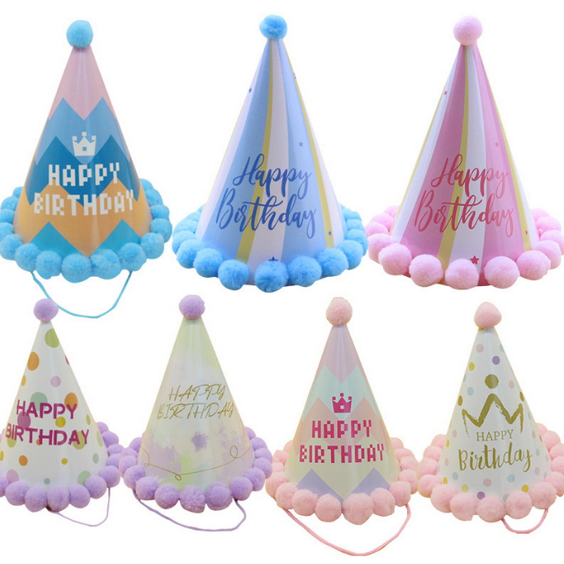 Birthday Party Cone Hat Paper Kids Birthday Party Hats Children Celebration Decorate