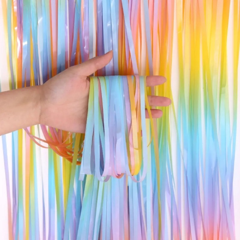 Birthday Party Adult Anniversary Supplies 2M wedding Fringe Foil Curtain backdrops Photo Booth Rain Curtain