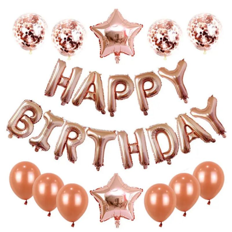 Hot selling happy birthday foil latex balloons
