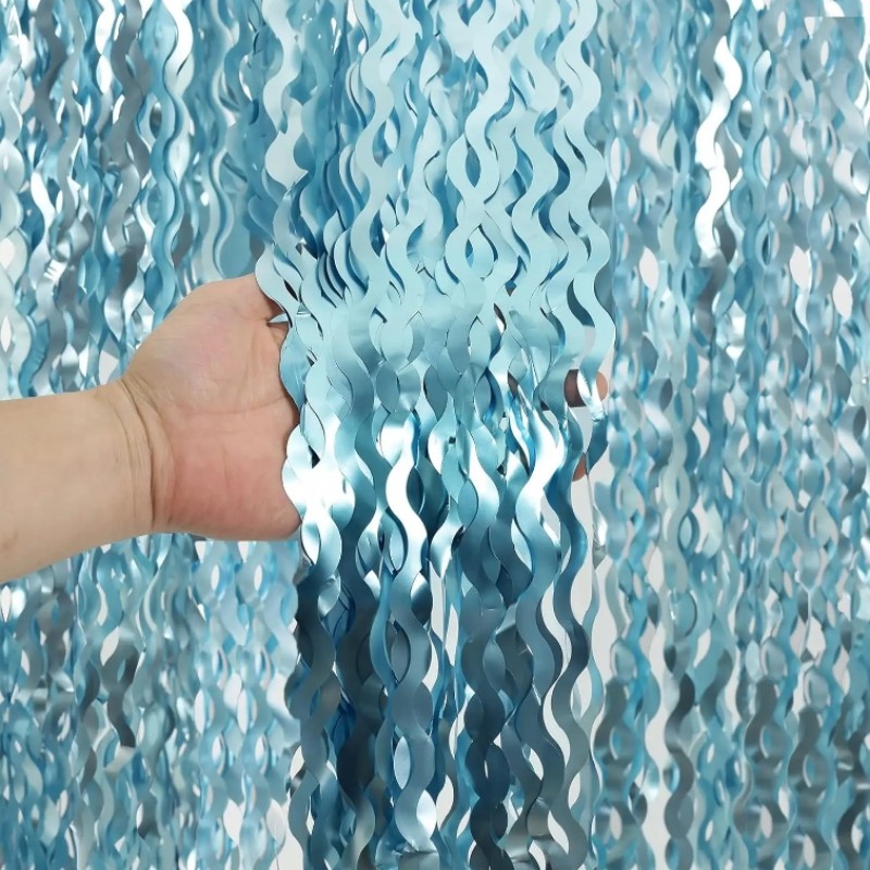 Wavy Metallic Tinsel Foil Curtains Photo Booth Backdrop for Birthday Wedding Holiday Curtain Background for Birthday Decorations