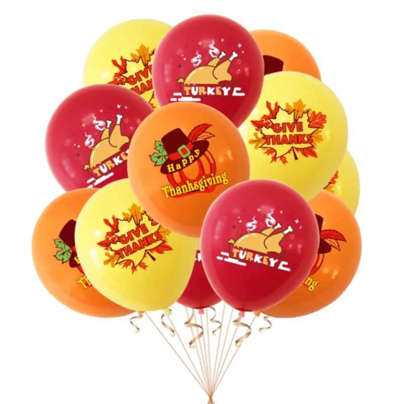 Youlun 12in 2.8g Thanksgiving Theme Balloon decoration set Pumpkin Maple Leaf Background Latex Balloon Party Supplies