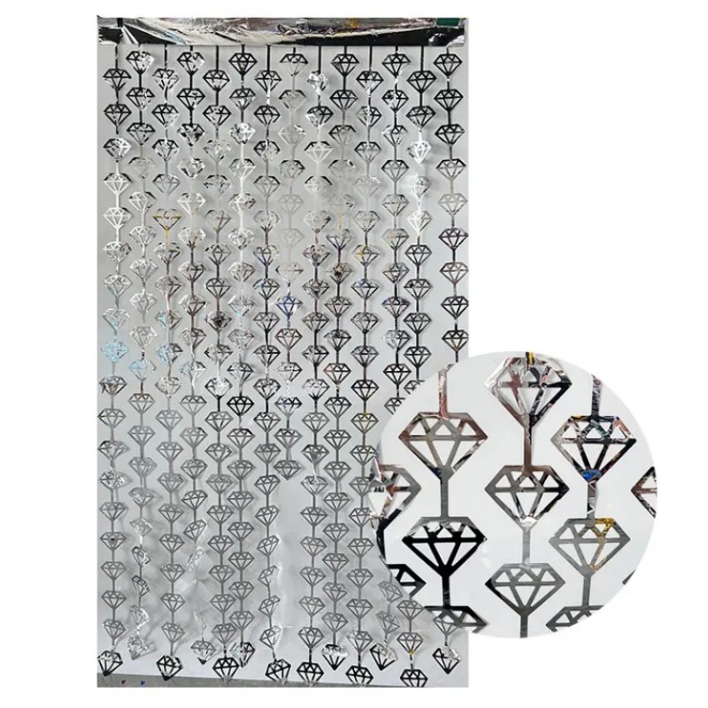 shiny sliver diamond foil curtains festival holiday party decorations curtains