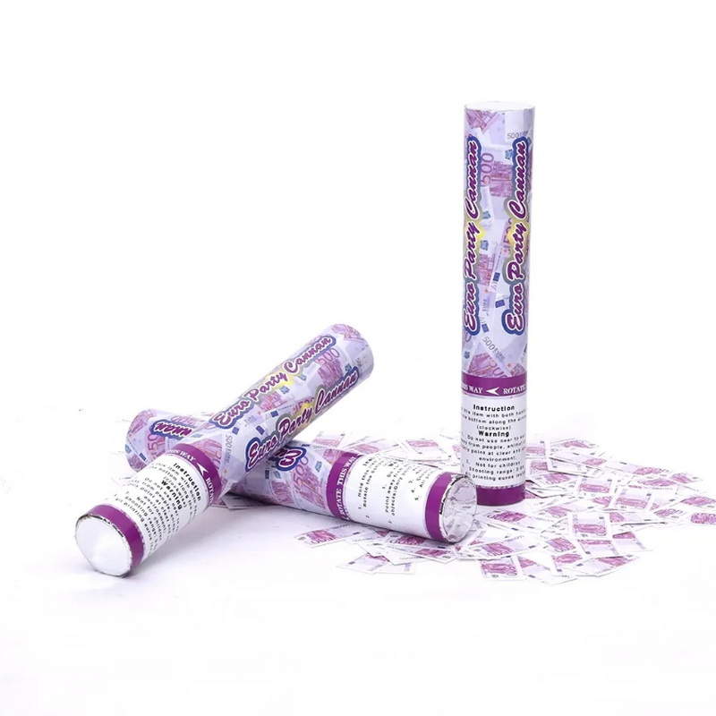 New Fashionable Design Euro Money Confetti Cannon Wedding Birthday Using Shooter Party Popper