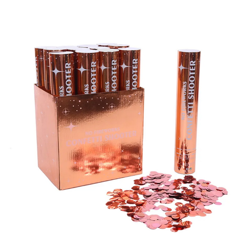 High Quality Event Decoration 30cm Rose Gold Confetti Cannon Foil Paper Party Popper