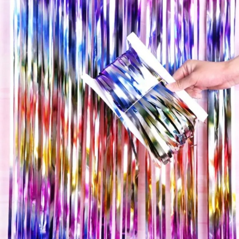 Rain Tinsel birthday party decoration wedding Bachelorette hotel shopping mall activity scene decorated Foil curtain Backdrops