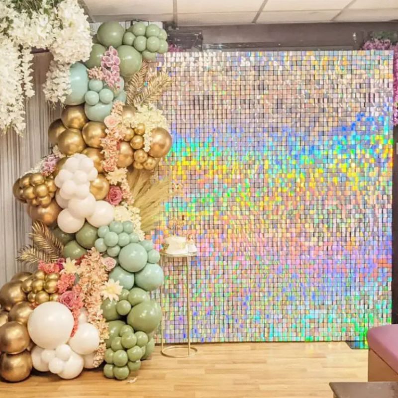 Wedding Supplies Shiny Glitter Sequins Board Silver Gold Shimmer Sequin Panel Interior Wall Panel Decoration Backdrop