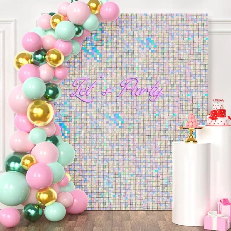 KLS Factory Stunning Mirror Shimmer panels wall Shimmer sequin backdrop for weddings birthdays decoration