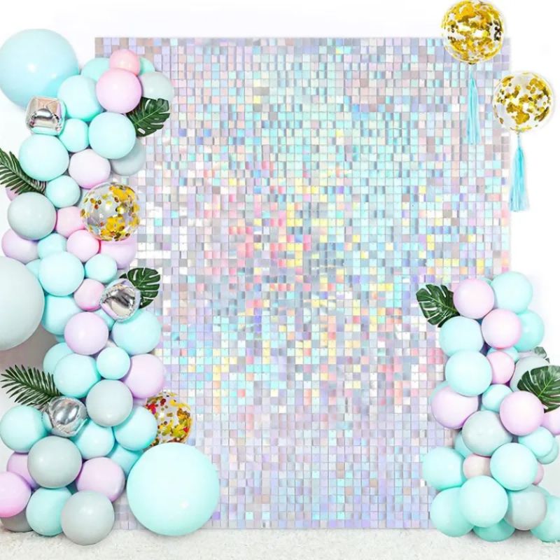 KLS Factory 30*30cm Shimmer Sequin Backdrop Wall Wedding Birthday Party Backdrop Graduation Decor