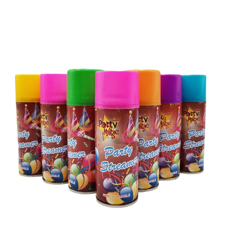 Wholesale non flammable party streamer wedding crazy colorful silly string spray