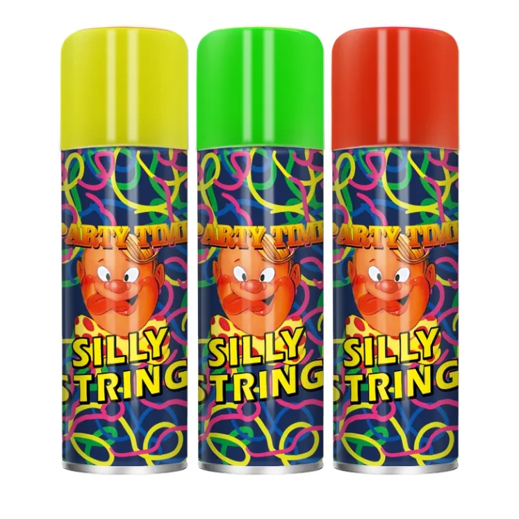 Biodegradable Crazy Birthday Party Holiday Celebration Colorful Silly String Spray
