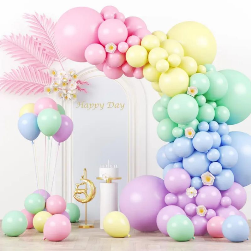 Pastel Balloon Garland Arch Kit Macaron Color Rainbow Party Balloons For Baby Shower Birthday Party Decorations