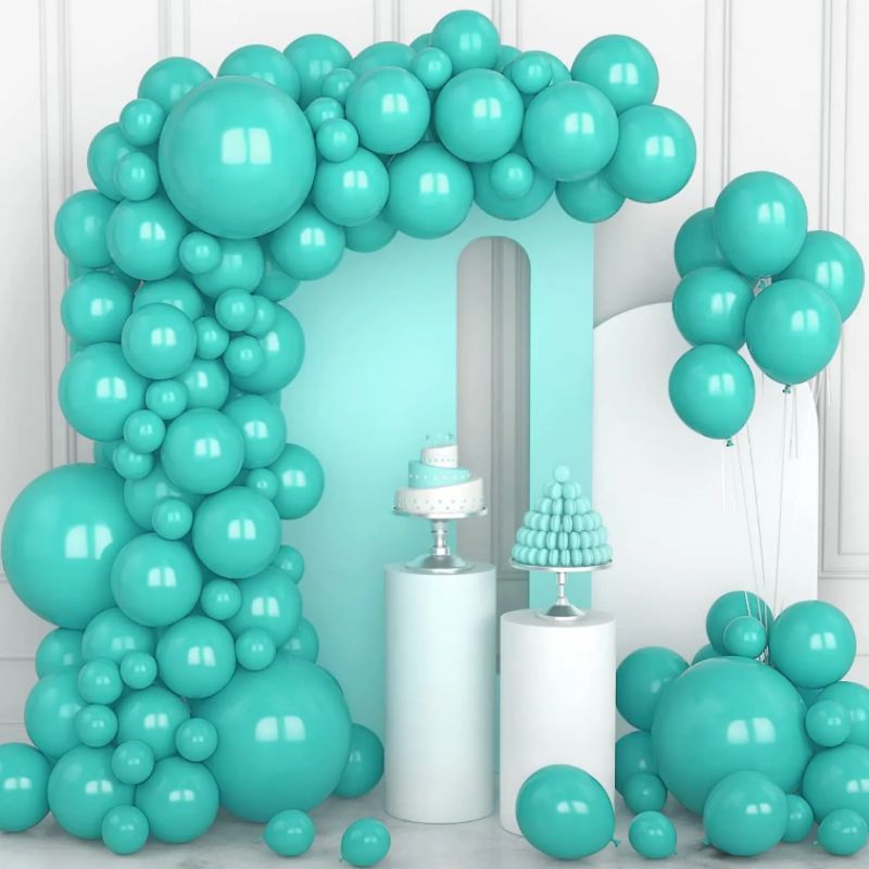 CYmylar Factory supplies 5inch 10inch 12inch 18inch 36inch Metallic pearl standard latex balloons teal blue latex globos
