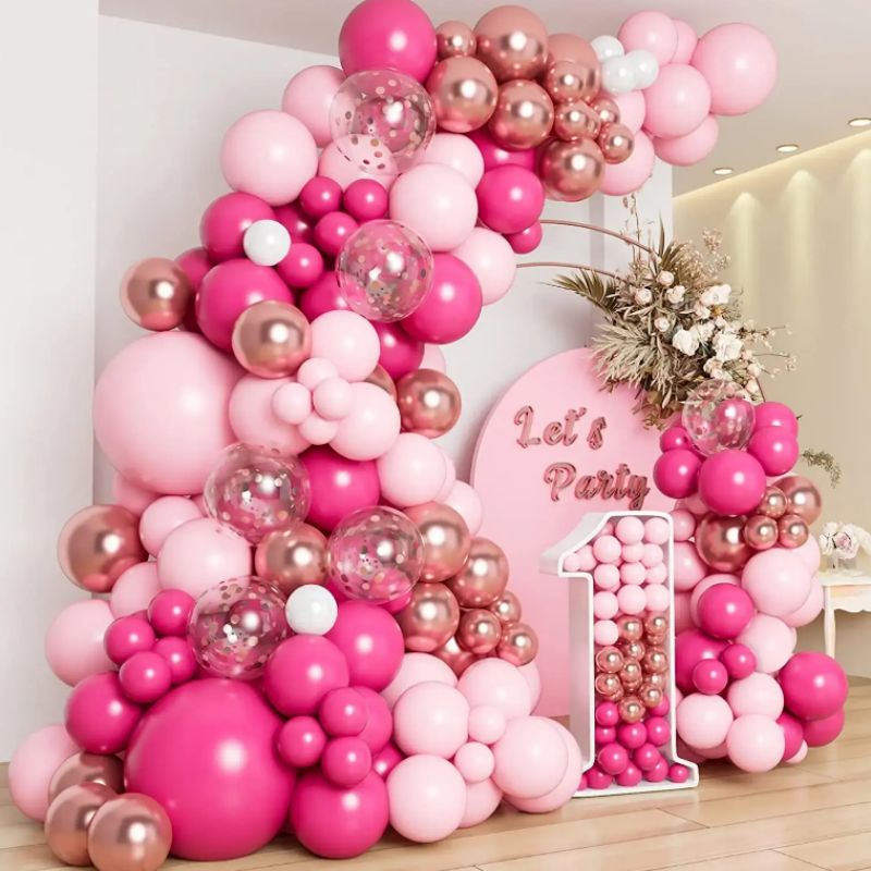 Pink Balloon Garland Kit Pink Latex Balloons Arch Kit Party Balloons For Baby Shower Birthday Decorations