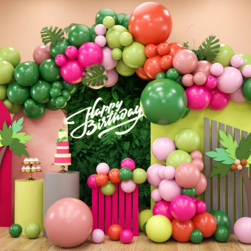 Tropical Balloon Garland Kit Package Hawaii Party Balloons Summer Beach Safari Decorations Jungle Birthday Party Decorations