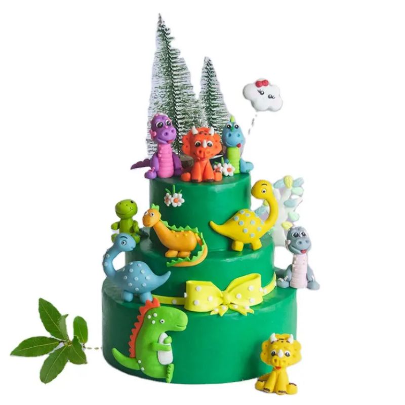 Plug-in Dinosaur Cake Topper Children's Day Cartoon Birthday Baking Decoration Suppliers Boy's Favor Cake Topper