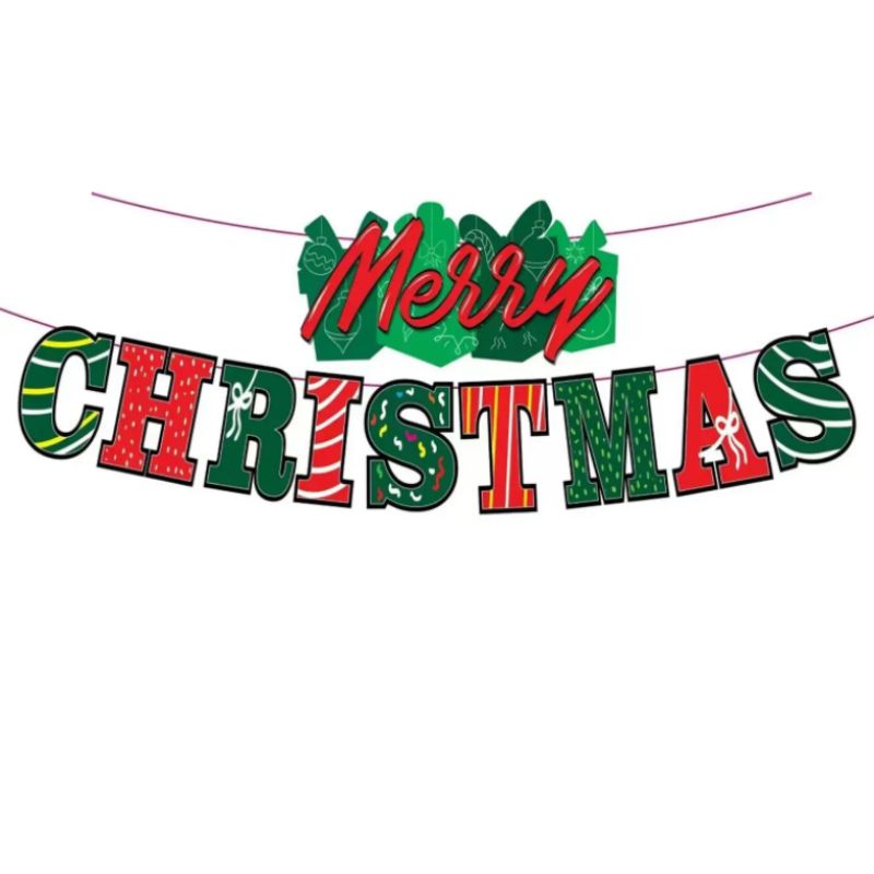 Customized 2025 Paper Banner for Chinese New Year Happy New Year Party Supplies Birthday Christmas Party Decoration Set