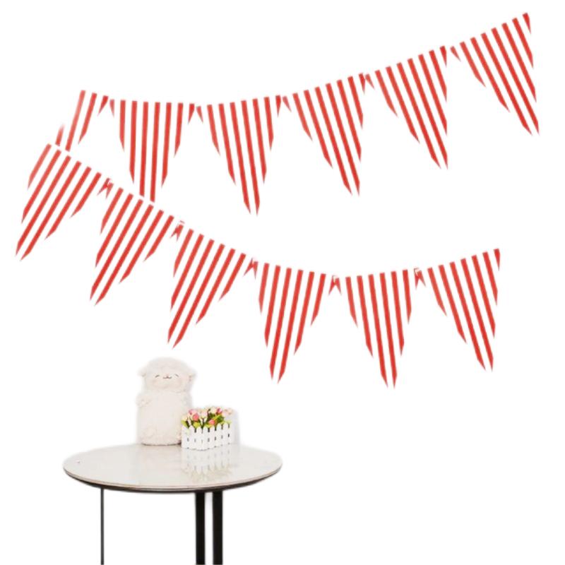 Stripe Birthday Party Paper Banner Party Decoration Baby Show Holiday Party Tableware Customized Service