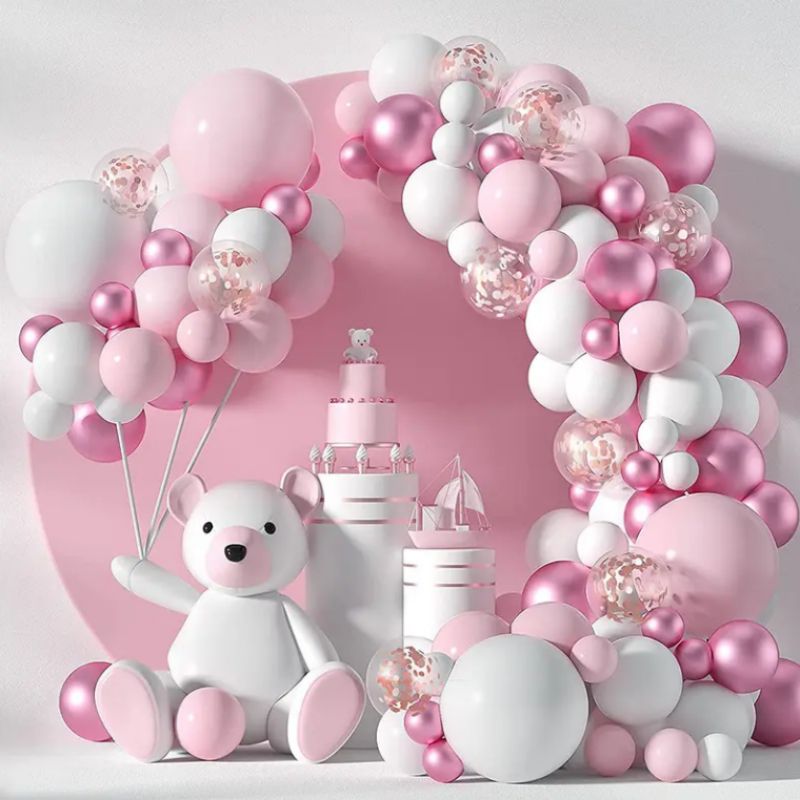 Pink White balloons garland set latex balloon arch kit birthday Wedding party decorations garland arch kits balloons
