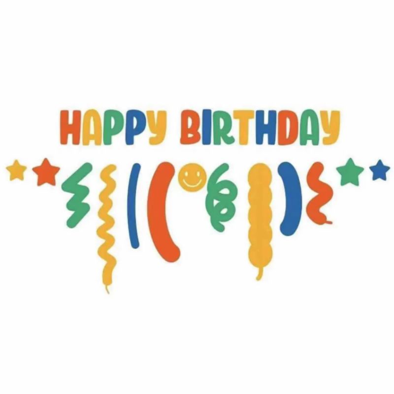 Birthday party banner flag ins style rainbow color and garland design Birthday scene layout flags banners
