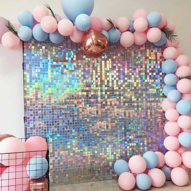 Square Sequin Backdrop Shimmer Wall for Party Supplies Decorations of Bridal Shower Wedding Graduation