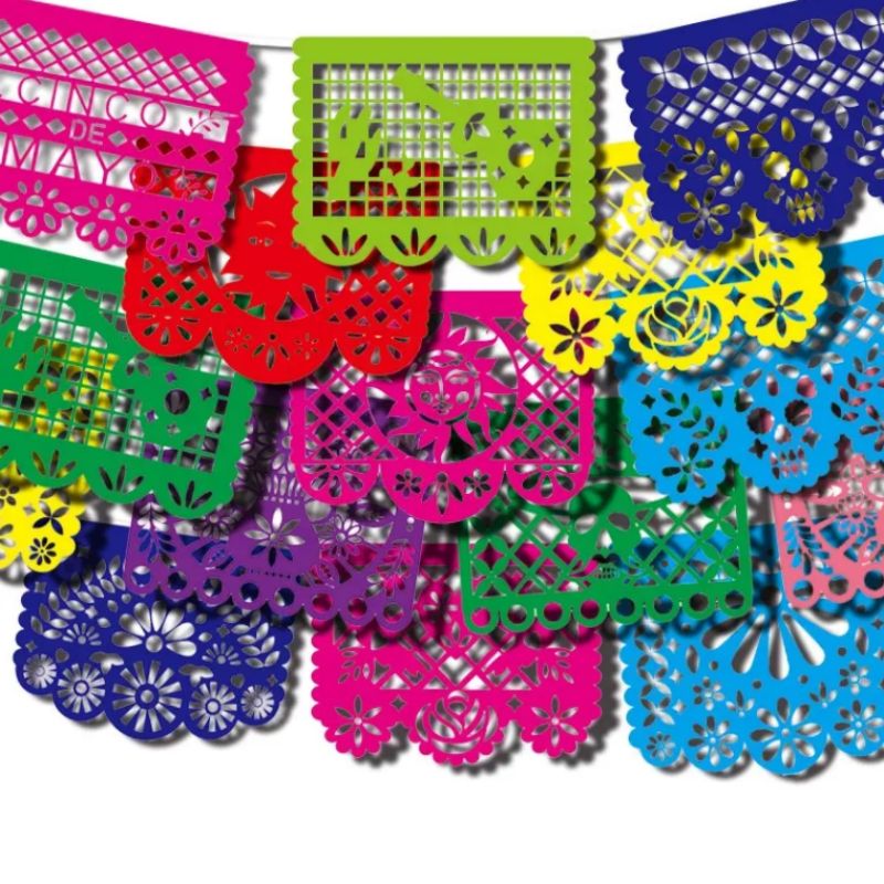 5M Long Large Plastic Papel Picado Banner Mexico Querido Mexican Fiesta Party Decoration