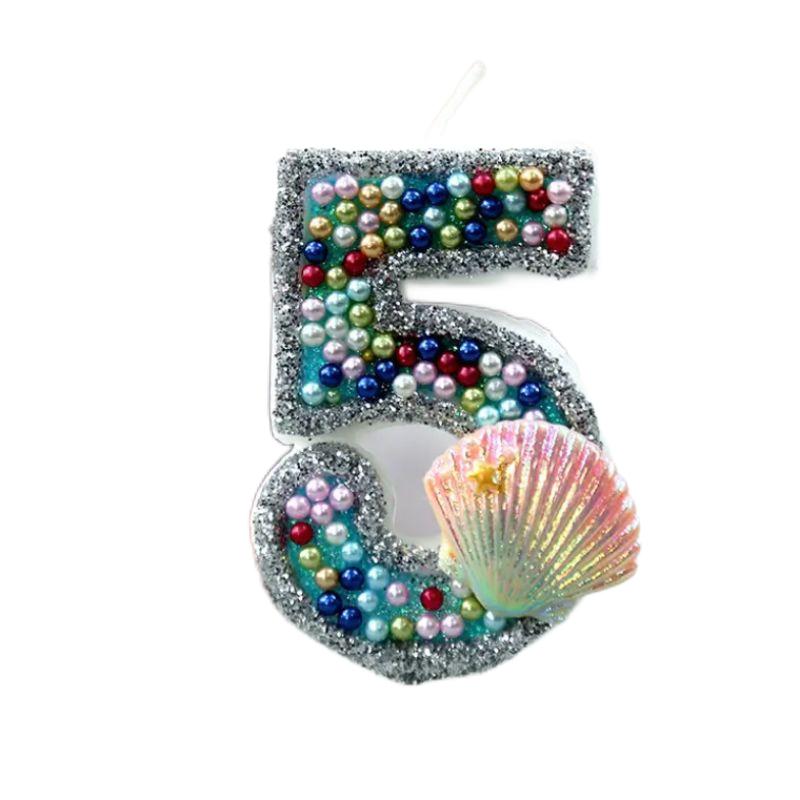0-9 weeks old pearl models of digital candles creative PET transparent boxed independent packaging birthday cake high-end candle