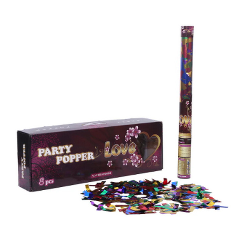 Luxury Design Gold Shiny Foil Confetti Cannon Transparent Tube Party Popper For Wedding